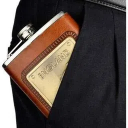 dityaent Premium Leather Hip Flask Stainless steel Hip Flask image 2