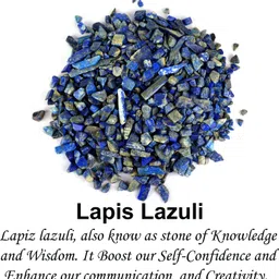 reiki crystal products Natural Crystal Lapis Lazuli Chips Crystal Chips Stone Chip For Healing and Vastu Correction or Increase Energy Pack of 200 Grams Stone Regular Asymmetrical Crystal Pebbles image 2