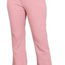 samriddh enterprise Women Regular Fit Pink Lycra Blend Trousers-picture-42