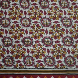 nenu creation Printed Ikkat Cotton Blend Saree image 3