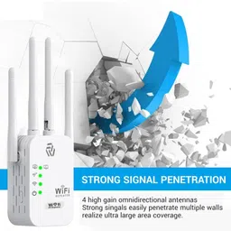 MARS WiFi Range Extender|Connects Up to 20 Devices|Repeater & Access Point|4 Antennas WiFi Range Extender 2.4 GHz 300 Mbps Wifi Speed Dual Band External Antenna Access Point Mode image 2