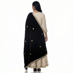 traditions bazaar Velvet Embroidered Brown Women Dupatta image 3