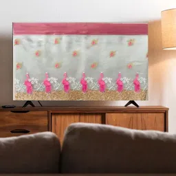 ANSHMJIMN Elegant Peacock Embroidered Fabric Panel for 43 inch LCD/LED - PINK MOR 43 A-picture-10