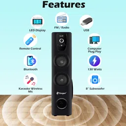 Target TT-IK-DST-1130 2.1 Channel Tower Speaker – 130 W RMS 130 W Bluetooth Tower Speaker image 2