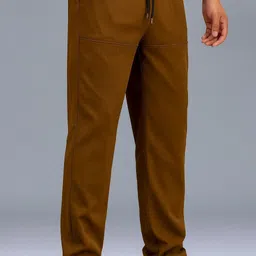 libja Men Solid Brown Track Pants-picture-17