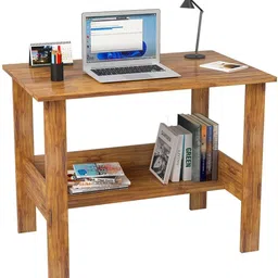 sa techno craft Wooden Study Table with Hutch & Bottom Storage Engineered Wood Multipurpose Table image 2