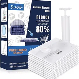 pack more 2.Pcs Jumbo 70 Cms x 100 Cms + 1 Pump | Lifetime Reusable High Volume Storage Vacuum Bags-picture-11