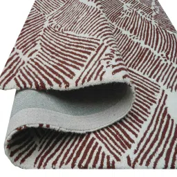 mric Maroon Abstract Wool 4 Ft X 6 Ft Hand Tufted Carpet image 4