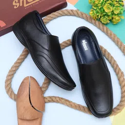 shooz Faux Leather Formal Moccasin Shoes Slip On For Men-picture-15