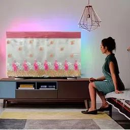 ANSHMJIMN Elegant Pink Embroidered TV Cover | Premium Dustproof & Washable Cover for 32 inch TV COVER - PINK MOR 32-picture-17