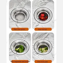 taskra Bathroom Sink, Kitchen Sink Stainless Steel Push Down Strainer image 3