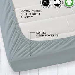 swayam Pink Cotton 180TC Fitted King Size Bedsheet Gift Set image 5