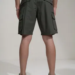 highlander Solid Men Grey Cargo Shorts image 3