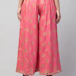 fambee Women Flared Pink Viscose Rayon Trousers image 2