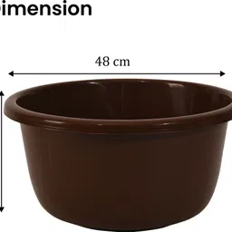 heart home 40 Liters Multipurpose Bath Tub for Bathroom | Brown image 2