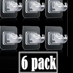 zenvio PACK OF 6 Self Adhesive Curtain Rod Holder for Kitchen No Drill Curtain Rod Hook Hook 6-picture-10
