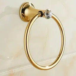 24x7emall Gold Towel Ring Golden Victorian Round Towel Hanger for Bathroom and Kitchen, Stainless Steel. Victorian Gold Towel Holder-picture-24