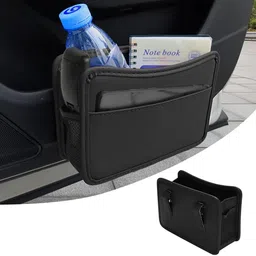 serplex Collapsible Leather Car Trash Can Foldable Storage Bin Car Trash Bin Bag-picture-22