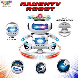 wonder Naughty Dancing Robot with 3D Flashing Lights & Music for kids-picture-33