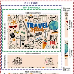 Anweshas Full Body Laptop Skin Fits Size Upto 15.6 Inches - Travel Theme Doodle Be Joyful Self Adhesive Vinyl Laptop Decal 15.6 image 5