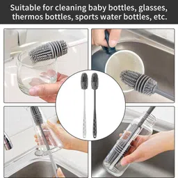 rhhg e com Silicone Bottle Cleaner Brush for Babby Feed Bottle, Solution Bottle, Mug!! image 3