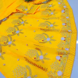 madhur hand work art Embroidered, Embellished Semi Stitched Rajasthani Poshak image 3