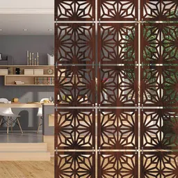 random Walnut Engineering Wood (Pack Of 12) Hanging Room Divider image 2