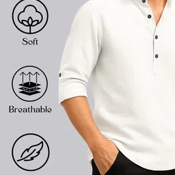 deneeja Men Self Design Cotton Blend Straight Kurta image 5