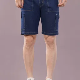 nivasu Solid Men Denim Dark Blue Denim Shorts-picture-19