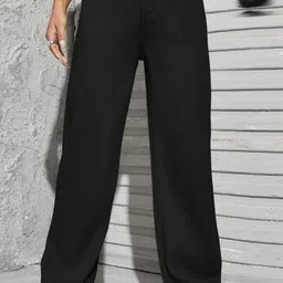 nucloths Women Straight Fit High Rise Black Jeans-picture-11