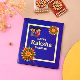pride store Thread 4010-Rakhi Set For Brother Combo With Roli Chawal Greeting Card-Family-10 Mauli Thread Rakhi, Greeting Card, Chawal Roli Pack Set image 3