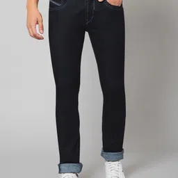 cantabil Men Regular Mid Rise Dark Blue Jeans-picture-11