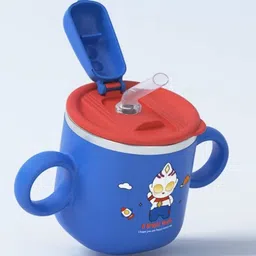 kidsy Stainless Steel Little Baby Sipper 280ml, Anti-Spill Soft Silicone Straw,6m+ image 3