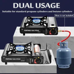 techel Portable Lightweight One Burner Gas Stove ASQ45 Stainless Steel Manual Butane Gas Stove image 4