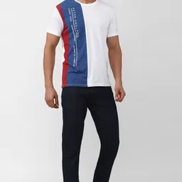 peter england Men Slim Mid Rise Dark Blue Jeans image 3