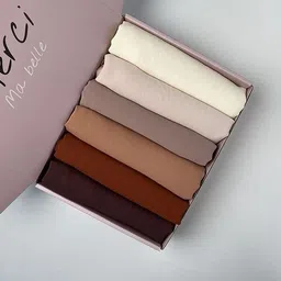 hijabcurl Solid Georgette, Chiffon Women Multicolor Scarf, Stole-picture-15