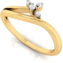 avsar Avsar Real Gold Kinjal Ring AVR251YB 14kt Cubic Zirconia Yellow Gold ring image 4