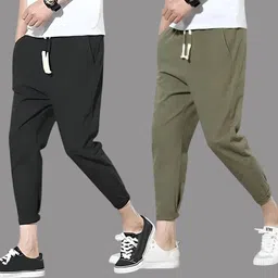 shotek Pack of 2 Men Self Design Multicolor Track Pants-picture-42