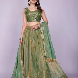aika Solid Semi Stitched Lehenga Choli image 2