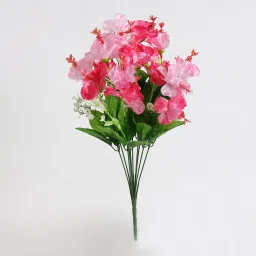 fourwalls Pink Fabric Hibiscus Bouquet Bunch Artificial Flowers image 2