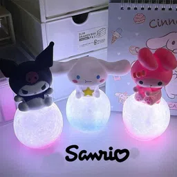 arrx Kuromi Sanrio 3D Ball Night Lamp USB Table Lamp Colorful LED Table Lamp image 4