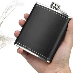 aarkri sales Stainless Steel Hip Flask – Classic Portable Liquor Flask with Leak-Proof Cap Stainless Steel Hip Flask image 2