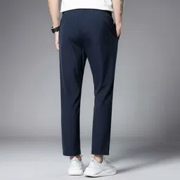 houseofcommon Men Solid Dark Blue Track Pants image 2