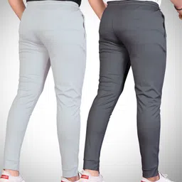 pink formal Pack of 2 Men Solid Grey Track Pants image 2