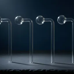 wishingbell natural 6 inch Bend Glass Oil Burner Pipe Transparent (Pack of 4) Borosilicate Glass Inside Fitting Hookah Mouth Tip-picture-27