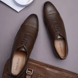louis stitch Brown Formal Lace Up Derby Shoes for Men (RGCTBB) - UK 9 Derby For Men image 3