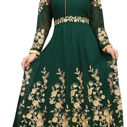 Embroidered Georgette Semi Stitched Anarkali Gown-image-24