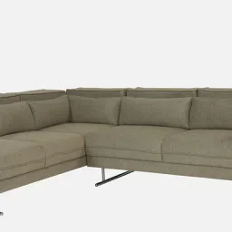casacraft from pepperfry Haiden Fabric LHS Sectional Sofa With Adjustable Headrests in Sandy Brown Colour image 3
