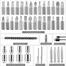 xdlb Wireless Electric Screwdriver Kit 47 PCS | Compact Drill for DIY Low-Noise Electric Screwdriver | LED Torch | Rechargeable Collated Screw Gun image 4