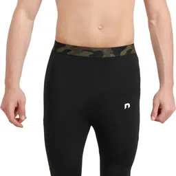 never lose Solid Men Black Tights image 3